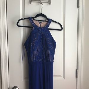 COPY - Blue Halterneck gown with slit